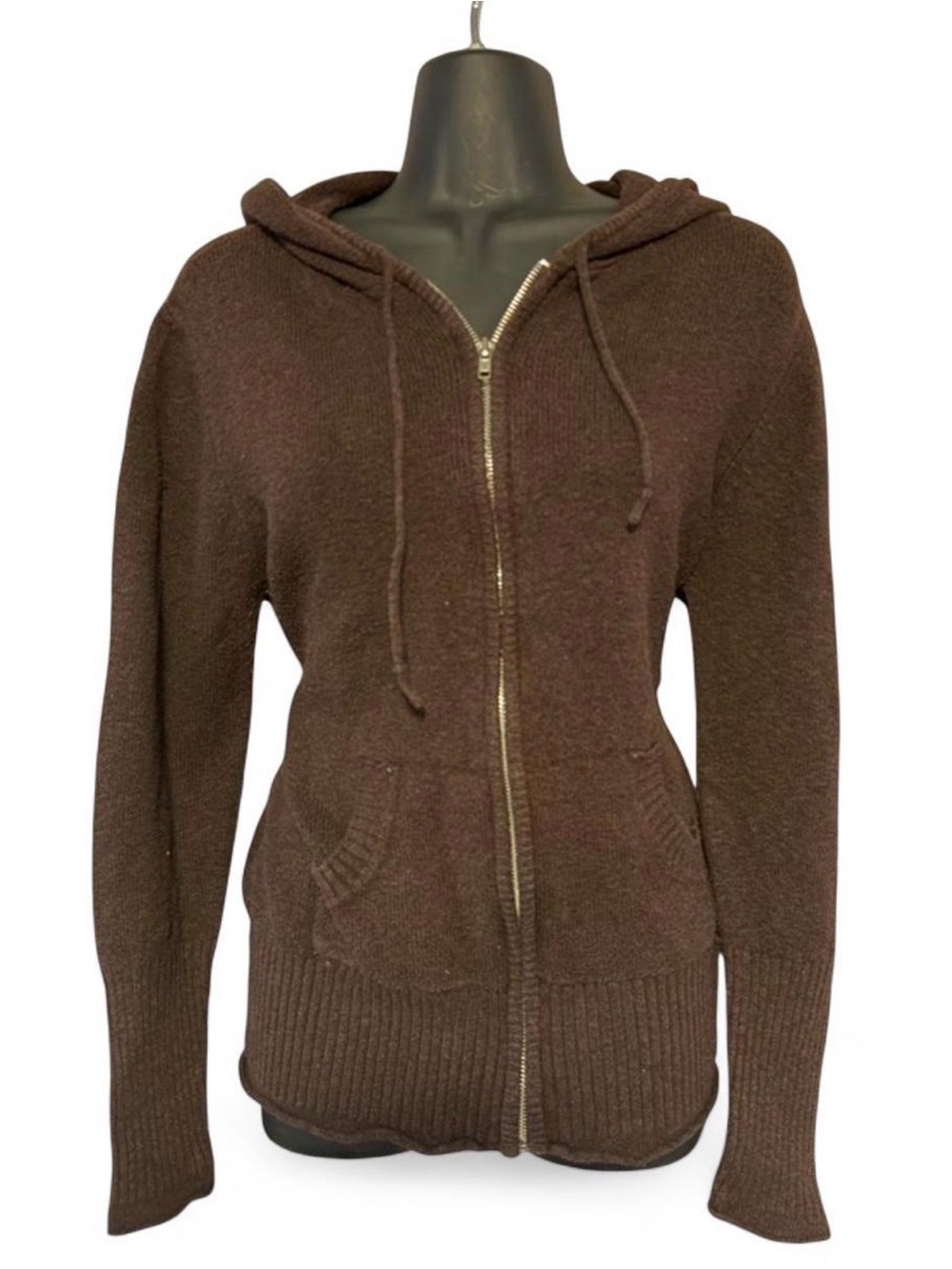 OP Women's Brown Zip Hoodie Sweater